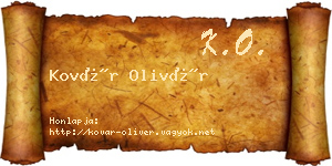 Kovár Olivér névjegykártya