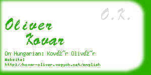oliver kovar business card